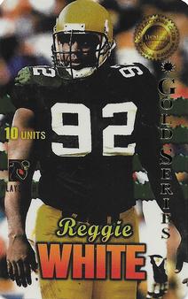 1997 Destiny Telecom Pro Football Elite Series Men of Destiny - Gold Series #38 Reggie White Front