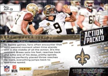 2018 Panini Rookies & Stars - Action Packed #AP-9 Drew Brees Back
