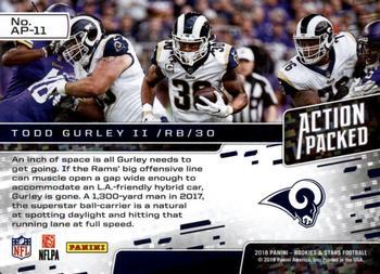 2018 Panini Rookies & Stars - Action Packed True Blue #AP-11 Todd Gurley II Back