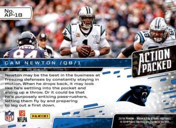 2018 Panini Rookies & Stars - Action Packed True Blue #AP-18 Cam Newton Back