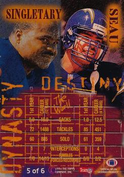 1994 Stadium Club - Dynasty and Destiny Members Only #5 Mike Singletary / Junior Seau Back