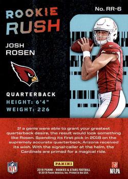 2018 Panini Rookies & Stars - Rookie Rush #RR-6 Josh Rosen Back