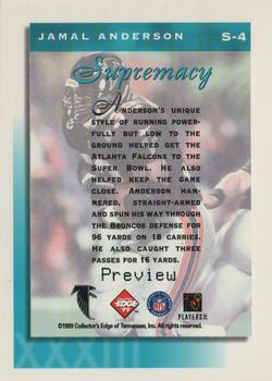 1999 Collector's Edge Supreme - Supremacy Previews #S-4 Jamal Anderson Back