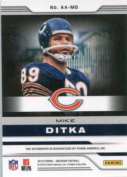 2018 Panini Obsidian - Aurora Autographs Electric Etch Yellow #AA-MD Mike Ditka Back