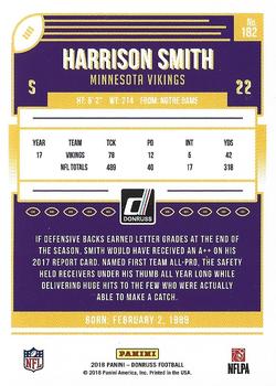 2018 Donruss - Press Proof Bronze #182 Harrison Smith Back