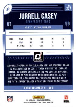 2018 Donruss - Press Proof Bronze #277 Jurrell Casey Back