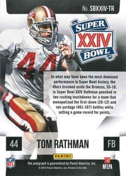 2018 Panini Playbook - Super Bowl Signatures #SBXXIV-TR Tom Rathman Back