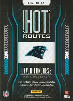 2018 Panini Playbook - Hot Routes Relics #HR-21 Devin Funchess Back