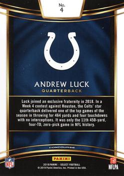 2018 Panini Select #4 Andrew Luck Back