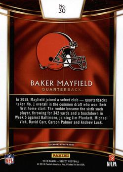 2018 Panini Select #30 Baker Mayfield Back