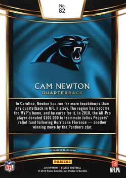 2018 Panini Select #82 Cam Newton Back