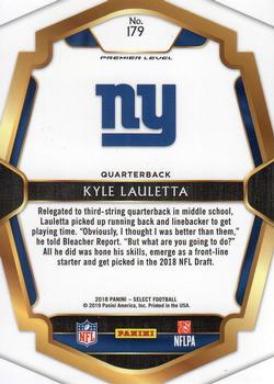2018 Panini Select #179 Kyle Lauletta Back