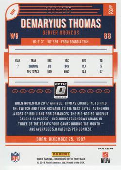 2018 Donruss Optic - Orange #32 Demaryius Thomas Back