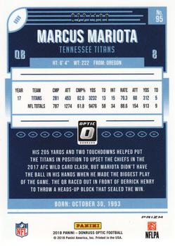 2018 Donruss Optic - Orange #95 Marcus Mariota Back