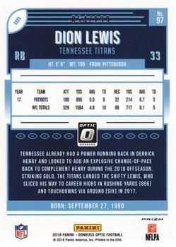 2018 Donruss Optic - Orange #97 Dion Lewis Back