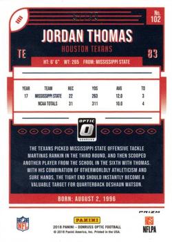 2018 Donruss Optic - Red #102 Jordan Thomas Back