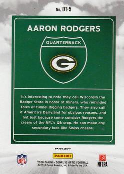 2018 Donruss Optic - Downtown #DT-5 Aaron Rodgers Back