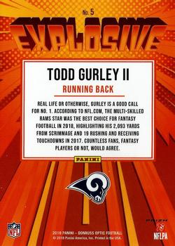 2018 Donruss Optic - Explosive #5 Todd Gurley II Back