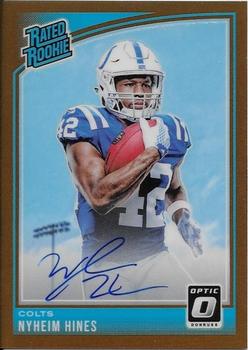 2018 Donruss Optic - Rated Rookies Autographs Bronze #177 Nyheim Hines Front