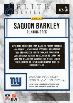 2018 Donruss Optic - Rookie Elite Series #RES-SB Saquon Barkley Back