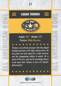 2009 Razor US Army All-American Bowl #17 Logan Thomas Back
