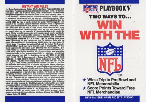 1991 Pro Set - Playbook #NNO Playbook V Front