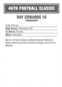 2003 Big 33 Ohio High School #NNO Ray Edwards Back