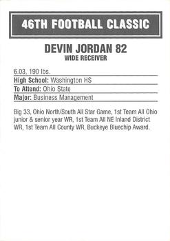 2003 Big 33 Ohio High School #NNO Devin Jordan Back