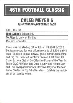 2003 Big 33 Ohio High School #NNO Caleb Meyer Back