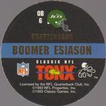 1993 Classic TONX - QB Club #QB 6 Boomer Esiason Back