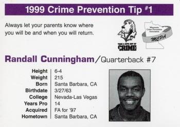 1999 Minnesota Vikings Police #1 Randall Cunningham Back