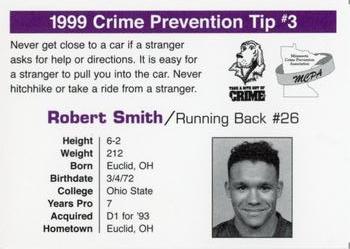 1999 Minnesota Vikings Police #3 Robert Smith Back