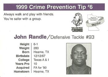 1999 Minnesota Vikings Police #6 John Randle Back