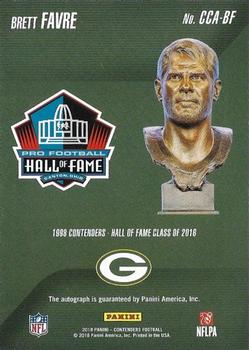 2018 Panini Contenders - Contenders to Canton Autographs #CCA-BF Brett Favre Back