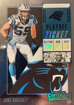 2018 Panini Contenders - Playoff Ticket #86 Luke Kuechly Front