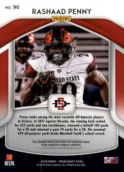 2019 Panini Prizm Draft Picks #90 Rashaad Penny Back