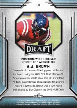 2019 Leaf Draft #01 A.J. Brown Back