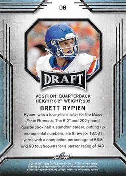 2019 Leaf Draft #06 Brett Rypien Back