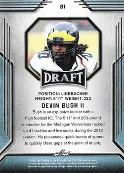 2019 Leaf Draft #21 Devin Bush II Back