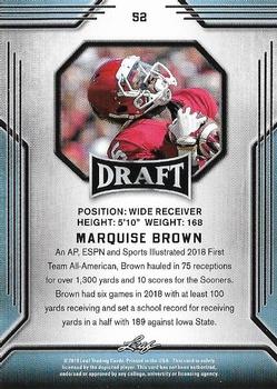 2019 Leaf Draft #52 Marquise Brown Back