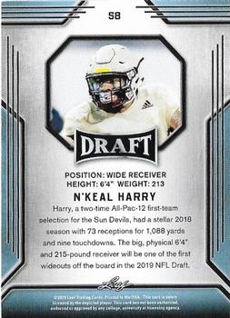 2019 Leaf Draft #58 N'Keal Harry Back