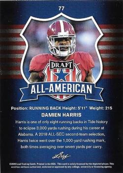 2019 Leaf Draft #77 Damien Harris Back