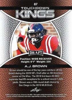2019 Leaf Draft #87 A.J. Brown Back