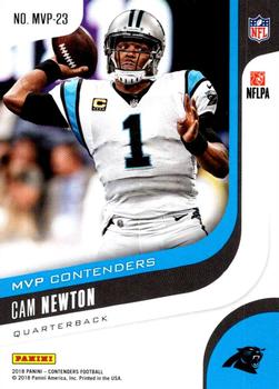 2018 Panini Contenders - MVP Contenders #MVP-23 Cam Newton Back