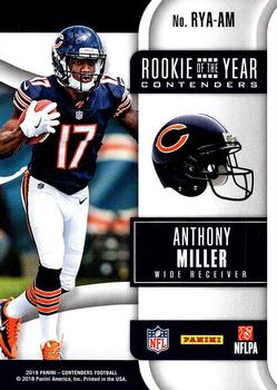 2018 Panini Contenders - Rookie of the Year Contenders #RYA-AM Anthony Miller Back
