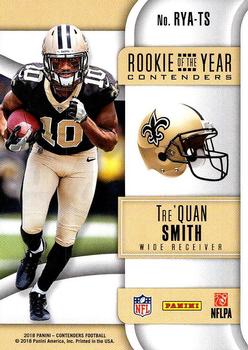 2018 Panini Contenders - Rookie of the Year Contenders #RYA-TS Tre'Quan Smith Back