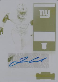2018 Panini Contenders - Rookie Ticket Printing Plate Yellow/Rookie Ticket Printing Plate Yellow Variation #266 Lorenzo Carter Front
