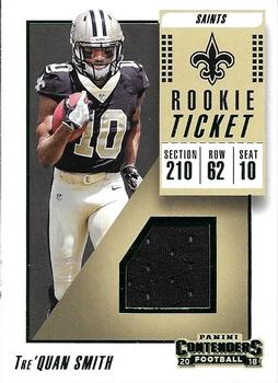 2018 Panini Contenders - Rookie Ticket Swatches #RTS-27 Tre'Quan Smith Front