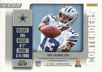 2018 Panini Contenders - Rookie Ticket Swatches Variation #RTSV-26 Michael Gallup Back