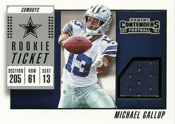 2018 Panini Contenders - Rookie Ticket Swatches Variation #RTSV-26 Michael Gallup Front